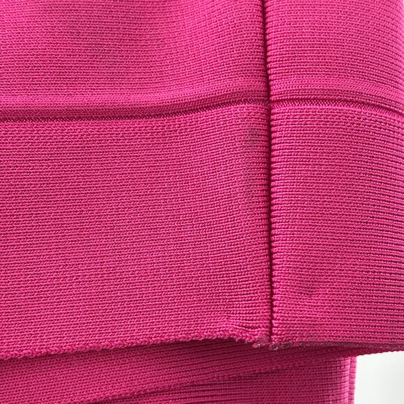 Herve Ledger Hot Pink Deep V Strappy Icon Cutout Bandage Mini Dress - Picture 9 of 12